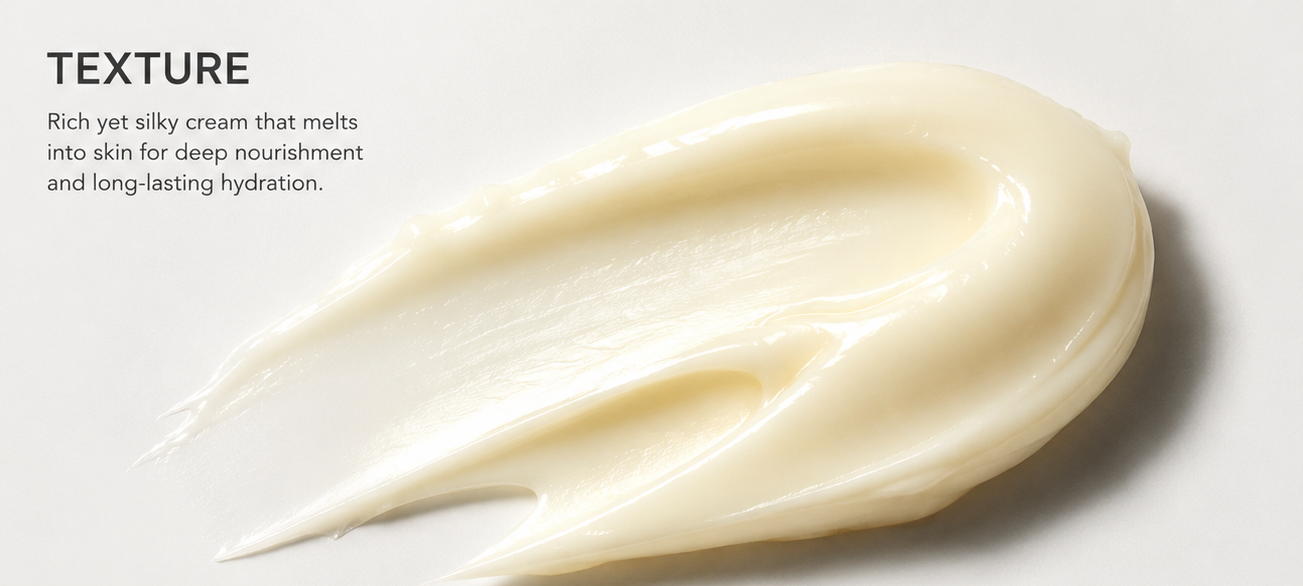 Creamy texture of BOTA C Reset Cream brightening moisturiser