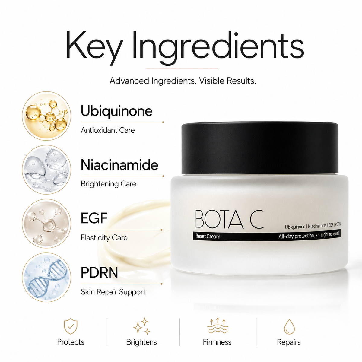 BOTA C Reset Cream with Vitamin C, CoQ10, EGF and PDRN