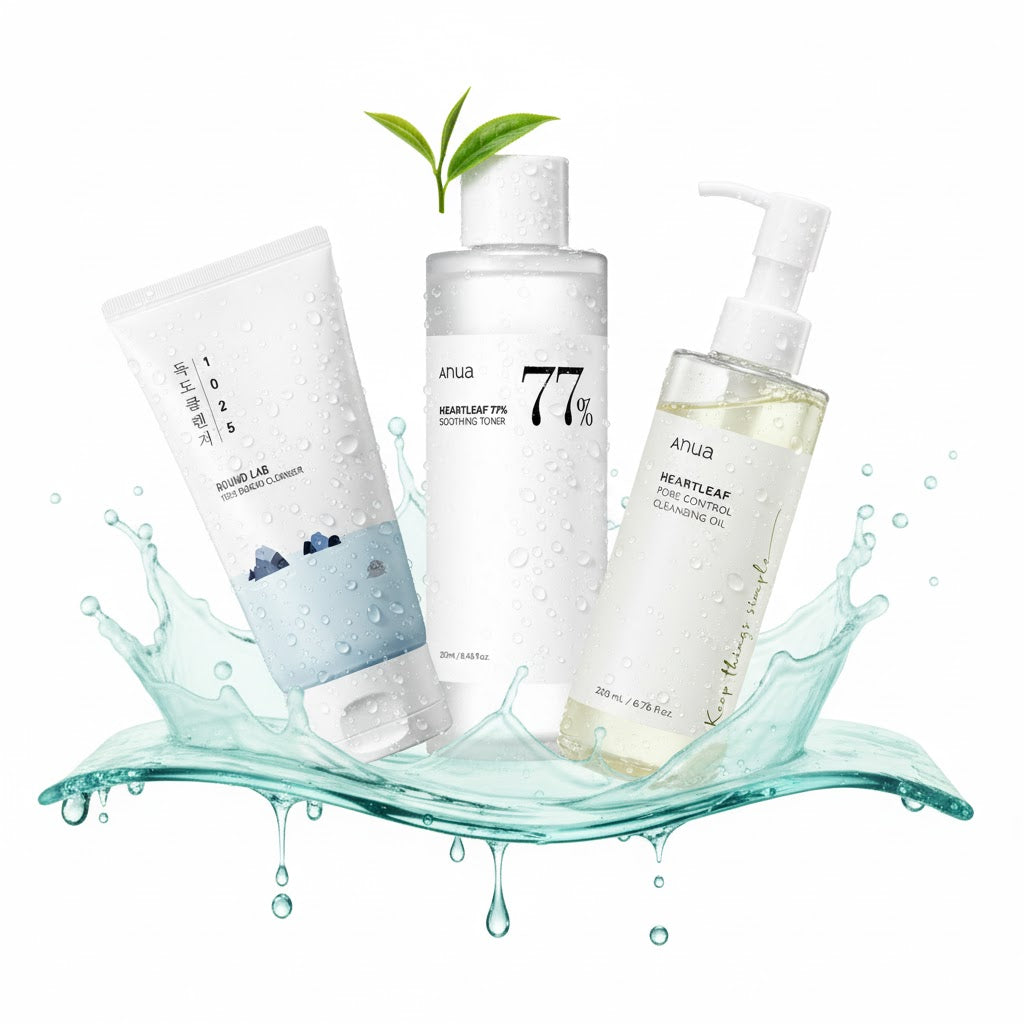 Heartleaf Daily Cleanse & Tone Set (Anua + Round Lab)