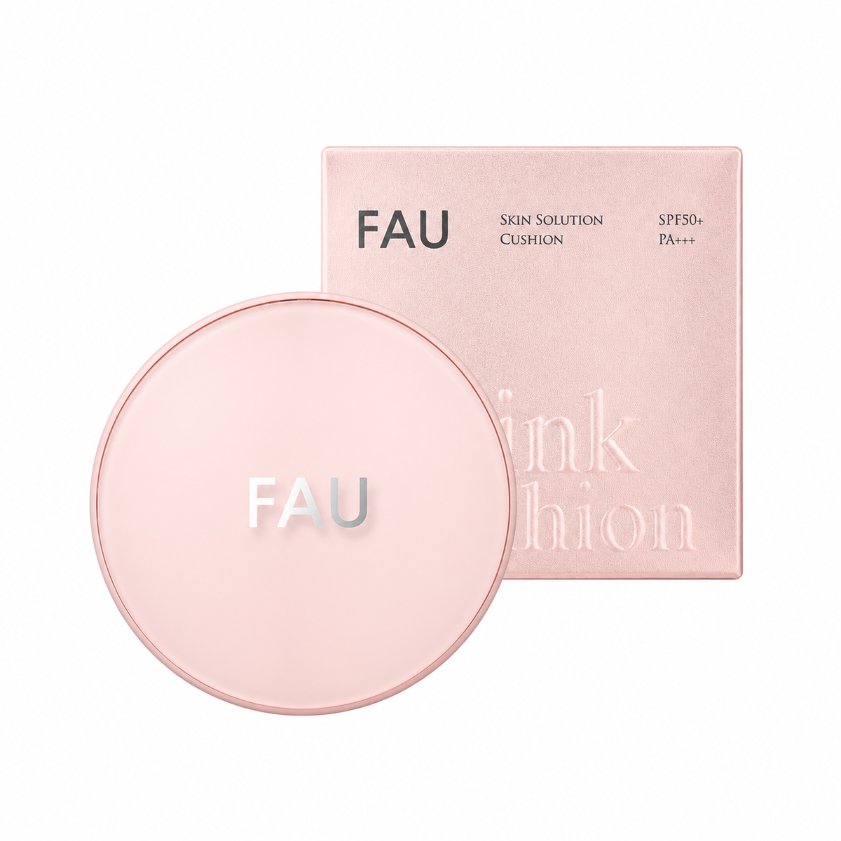 FAU Cica Centella Cushion pink compact and matching retail box, with a 15g cushion and 15g refill included.