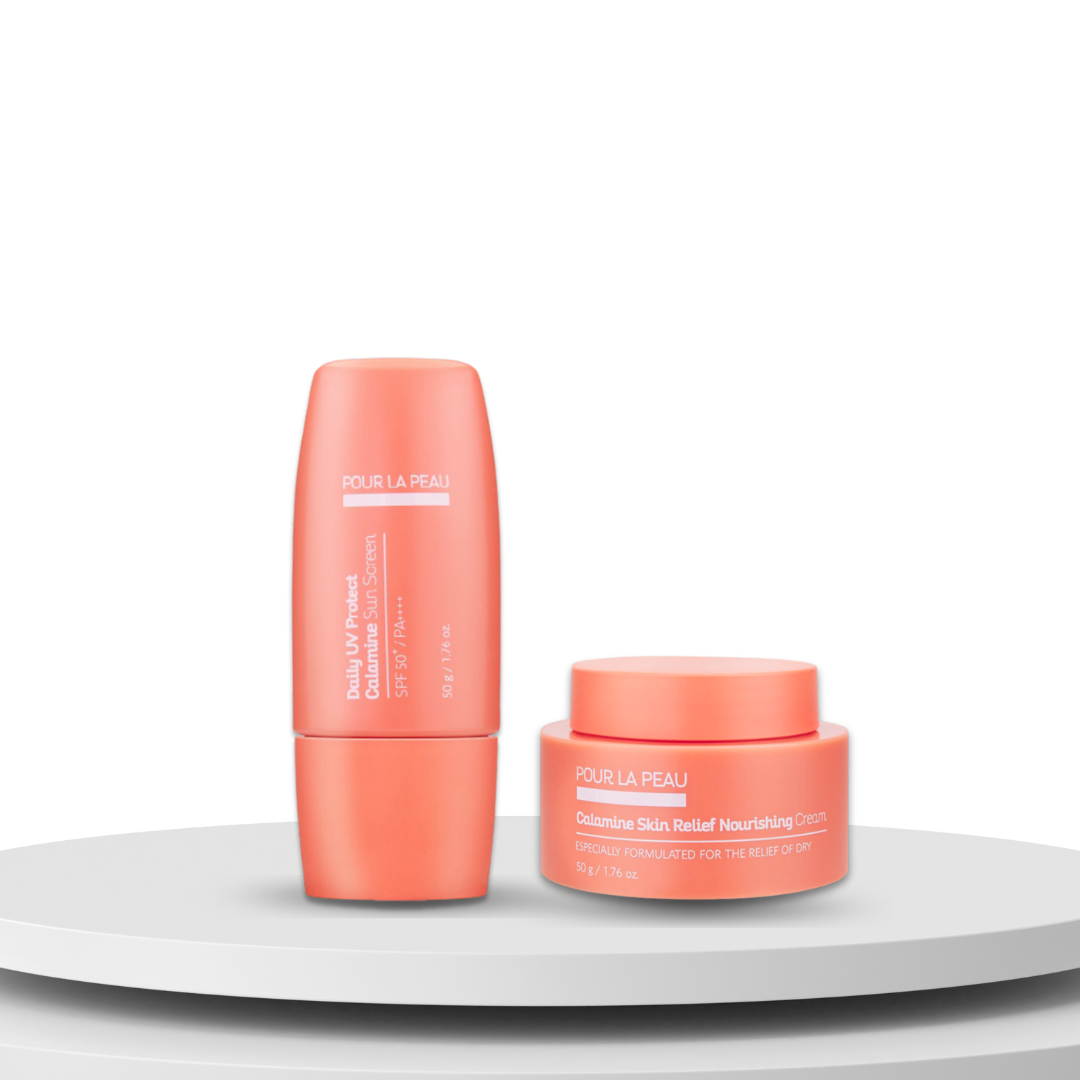 Pour La Peau Calamine Sun Care Duo – Daily UV Sunscreen + Calamine Skin Relief Cream