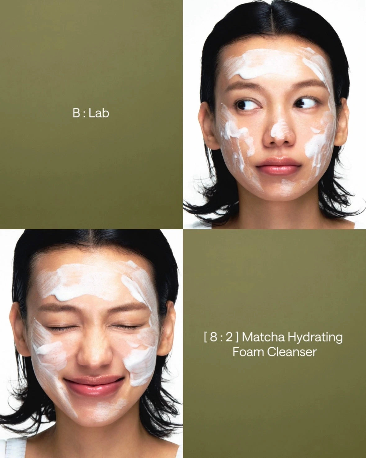 B:LAB Matcha Hydrating Foam Cleanser (120ml) – Gentle Low pH Cleanser